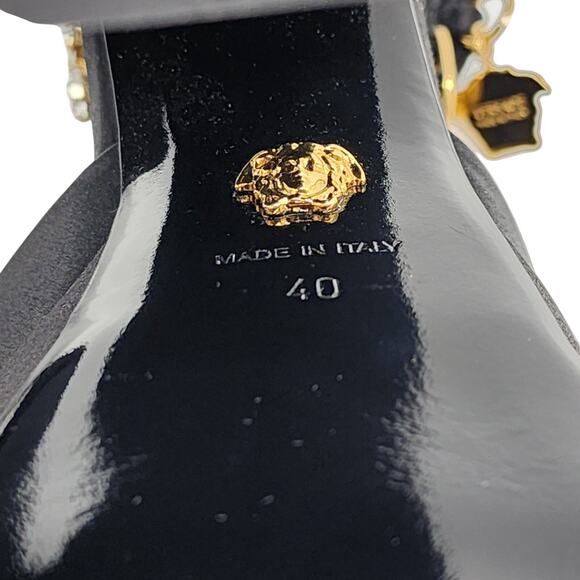 Versace Medusa Aevitas Double Platform Satin Pumps in Black EU 40 US 10 $1445 - Picture 7 of 8